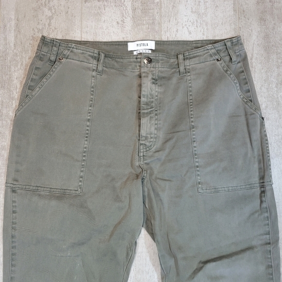 Pistola Lace Up Ankle Army Green Cargo Crops Pants - Picture 10 of 10